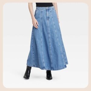 Universal Thread Blue Denim Circle Maxi Skirt 00